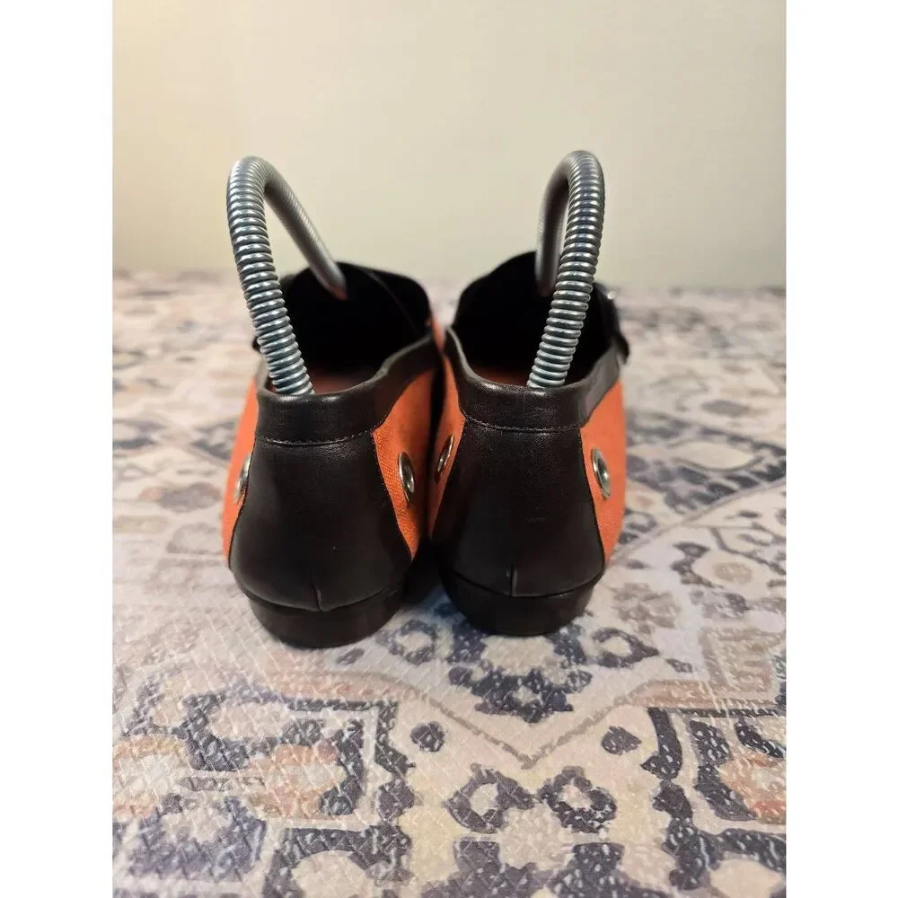 BALLY W/ Strap  Orange River Calf Leather Flats MSRP $552 Extremely Rare